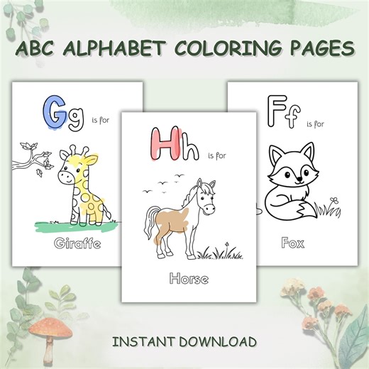 Animal Alphabet Coloring Pages, Preschool Coloring Pages, Teacher Worksheets, Instant Download, Digital Download, Kids Activity, Alphabet - Etsy Canada