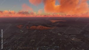 Dusk aerial drone view of Sunrise Manor in Las Vegas - Clark County - Nevada. United States