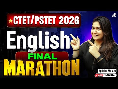 CTET/PSTET 2026 English Marathon Class | Final Revision Before Exam by Isha Mam
