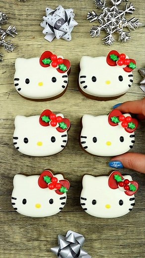 Hello kitty gingerbread cookies! Mold and rhinestone picker tool in my amazon storefront-link in comments Gingerbread cookie recipe: Ingredients: 115g chilled, salted butter 55g caster/super fine sugar 55g light brown sugar 1 medium egg 85g molasses/treacle 325g plain flour 35g cornstarch/cornflour 1 heaped tsp ground cinnamon 1 heaped tsp ground ginger Method: Cream butter and sugars for 2 minutes on a medium speed and scrape the bowl. Add egg and molasses. Mix for a minute, scrape the bowl and