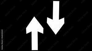Arrow icon, double arrow icon with up and down animation on the background.