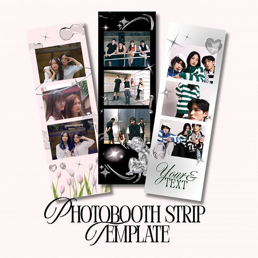 Y2K Photobooth Canva Template Korean Photobooth Instagram Story Digital Scrapbook Editable Canva Template Photobooth Strip Printable - Etsy