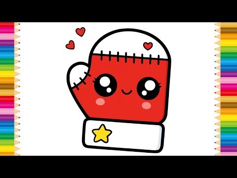 How to Draw a Cute Christmas Mitten | Easy Holiday Drawing for Kids