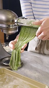 10K views · 246 reactions | Fresh pasta in vibrant green  to ring in spring. A great family project made with KitchenAid. Homemade Spinach Pasta: https://bit.ly/40pmfCf KitchenAid Pasta Roller Attachment: https://bit.ly/42fcOH0 | Williams Sonoma | Facebook