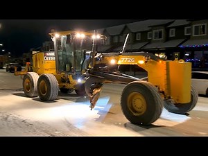 First Snow Removal Operation Of This Winter — Deere And Komatsu Graders Clearing Snow!