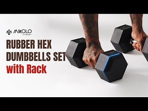 Rubber Hex Dumbbells Set with Rack Overview | Mikolo