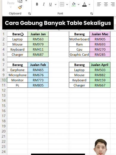 Cara Gabung Banyak Table Sekaligus #excel #sheet #VBA #GAS #powerbi #looker