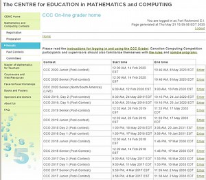 Canadian Computing Contest Information