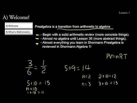 Shormann Math Pre Algebra, Lesson 1