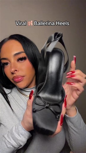 Found the viral ballerina ballet 🩰 heels they’re so affordable #ballerinaheels #cuteshoes #shoeshopping #fashioninspo #heels Video description: woman does an Unboxing of the viral ballet ballerina satin heels