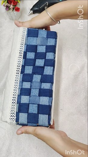 DIY Denim Organizer Box | Storage Box #DIY Gallery #denimcraft #storagebox #reuseidea #shorts