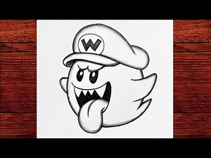 Super Mario Boo Ghost Sketch 😮 EASY Outline to Real Shading in One Video 🖌️🔥