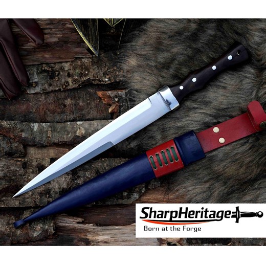 Scottish Dirk Dagger / 12 Inch High Carbon Steel Blade / Hand Forged / Hardwood Handle / Traditional Scottish Collectible Knife - Etsy