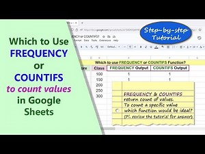 Google Sheets | FREQUENCY | COUNTIFS | Function | Example | Comparison | Spreadsheet | Tutorial