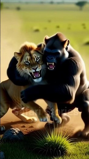 BIGGEST GORILLA vs MOST FEROCIOUS LION 😱 | Unstoppable Wild Animal Battle #GorillaVsLion