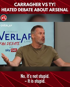 2.2M views · 10K reactions | Things got heated between Ty and Carragher as they went head to head about Arsenal's transfer dealings.  Big thanks Sky Bet for the invitation to The Overlap Live Fan Debate, to check out the full video click the link below: https://www.youtube.com/watch?v=XrD1Jgg1aT8 | AFTV | Facebook