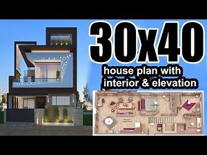 30x40 House plan with Interior & Elevation complete