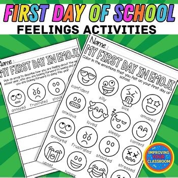 Back to School Activities | First day of School Activities for Kindergarten SEL