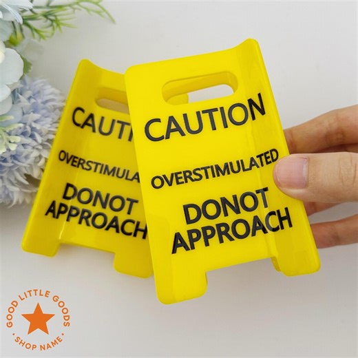 Caution Overstimulated Yellow Sign Hair Claw Clip for Women, Wife, GF, BFF, Workers, Warning Message for Safety Awareness Sensory Input - Etsy Australia
