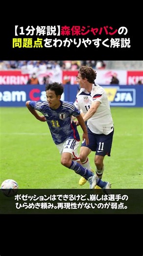 【1分解説】森保ジャパンの問題点をわかりやすく解説 #shorts