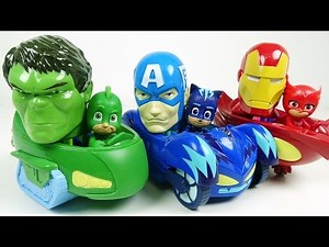 어벤져스를 도둑맞았다 파자마삼총사 출동!! (PJ MASKS & Avengers Surprise Eggs) - 두두팝토이