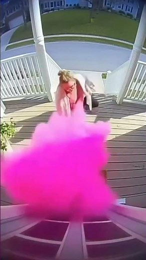 EPIC PINK EXPLOSION! "Karen" steals apackage... and ends up as a ball of gum!