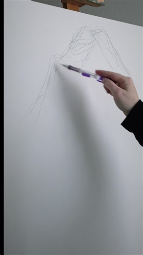 Alisha Rady | Art & Design on Instagram: "There’s something so satisfying about the sound of pencil on canvas. No reference photos. No real place. Just my own 'Imaginary Peaks' coming to life. This part - the sketching...the freedom - is what truly fulfills my creative spirit. But also, just know...early 2000's Hip Hop was blasting in my headphones 🎧 🎶 . . . #artistprocess #mountainart #creativesatisfaction #artreels #intuitivecreation"