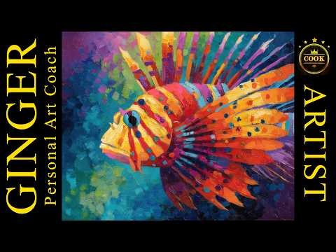 Paint a Lionfish Bursting with Color! Easy Acrylic Painting Tutorial with Ginger Cook