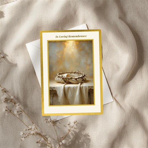 Luxury Christian Sympathy Cards: Crown of Thorns, Gold Foil, 5x7 (set of 10) Christian Wall Decor - Etsy