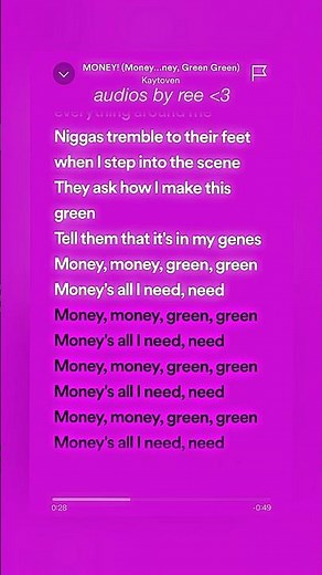 MONEY! (kaytoven) sped up [Money Money, Green Green]
