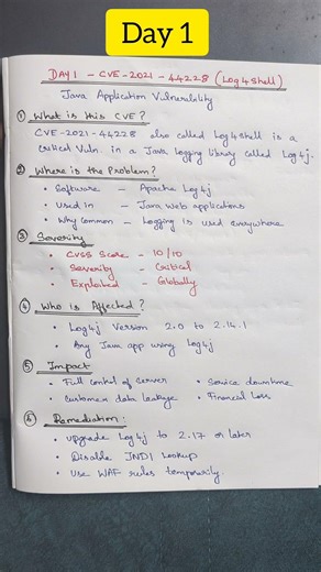 Day 1 - CVE-2022-44228 Log4Shell - Java Application Vulnerability (Log4j)