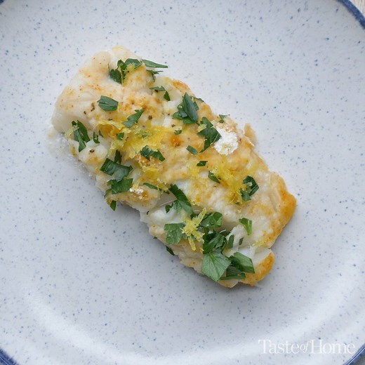 59K views · 345 reactions | After trying a few baked cod recipes, this was the first fish recipe that got two thumbs up from my picky meat-only eaters. The tangy lemon gives the cod fish some oomph. —Trisha Kruse, Eagle, Idaho > Get the recipe for Lemon-Parsley Baked Cod: https://trib.al/LuPOfLK | Taste of Home | Facebook