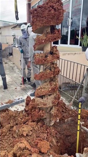 😱 Watch Linemen Use a Pole Hole Digging Machine! #Shorts #utilitywork #lineman #powerlines #PoleHole