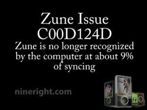 Zune Sync Problem C00D124D