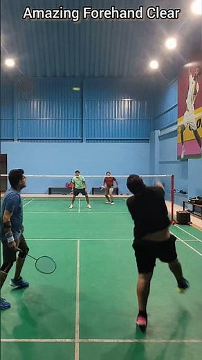 amazing forehand clear shot in badminton #shorts #badminton