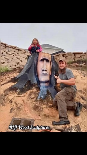 1.7K views · 54 reactions | 3 years ago I carved this Easter Island Head sculpture in West Virginia! A special memory for my daughter and I to share. | RLH Wood Sculptures - Richard L. Hamilton | Facebook