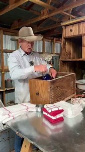 A little glimpse into stocking our 1876 Studebaker chuck wagon... | Kent Rollins