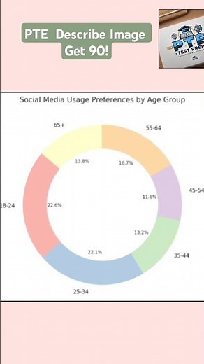PTE Describe Image | Social Media Usage by Age Group | Real Exam Sample Answer