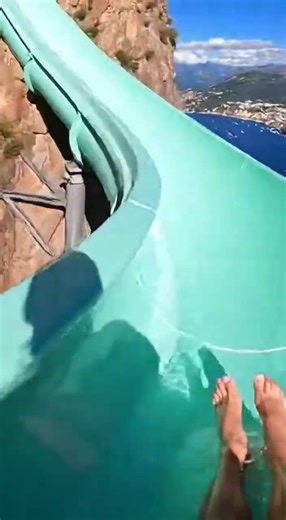 He Was Going Down The Water Slide and Was Surprised By The View