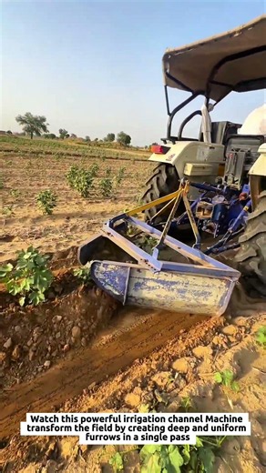 Irrigation Channel Machine Creates Deep Furrows with 3-Point Tractor Attachment