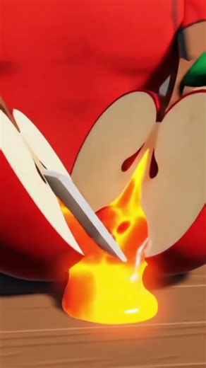 🍎 Cutting into a fresh apple... wait, is that?! Don't try this snack at home! 😱 #shorts