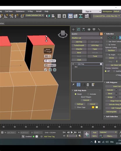 Modifier Bevel sur 3Ds Max