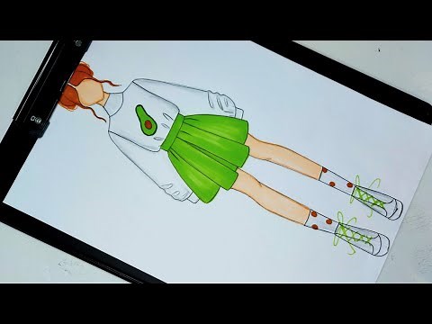 Drawing easy girls ازياء كورية/رسم ملابس بنات سهلة للمبتدئين🥑 رسم ازياء للمبتدئين/رسم بنات/أزياء