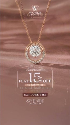 Exquisite Solitaire Collection - Flat 15% off on all solitaires above 1 carat.