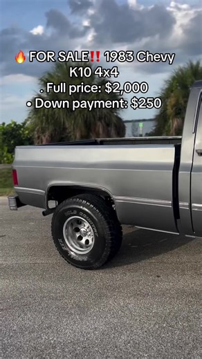 FOR SALE‼️ 1983 Chevy K10 4x4 🔥 Short Bed | Manual | Square Body This is a solid, real-deal square body, not a trailer queen. Runs, drives, and stops great — perfect daily driver or restoration candidate. 📌 Details: • Custom Deluxe trim • Short bed wheelbase • 305ci V8 • 4-speed manual • Reupholstered bench seat • Clean southern undercarriage • 99% rust free • Factory A/C truck (compressor & lines missing) 🛠️ Condition: NOT a show truck Runs & drives very well Great bones, honest truck 💰 Pri