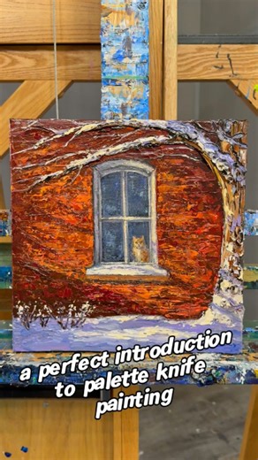 Ever wanted to try palette knife painting — the kind with thick, 3D texture you can actually feel? 🎨✨ Winter Watch is a step-by-step tutorial designed as a perfect introduction to palette knife painting. You’ll learn how to build textured brick, scoop and lay on paint, create a dimensional snowy tree, and even add a pet peeking through the window — no drawing skills required. And here’s the magic part: there are no mistakes. If something doesn’t look right, you simply layer right over it and ke