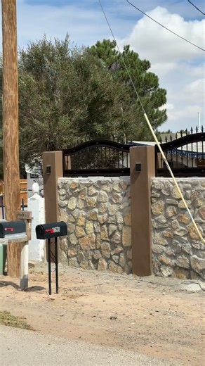 Wrought Iron EP on Instagram: "Fresh install today 🚀✨ — custom fencing panels framed between columns and a massive double swing gate for the driveway. Hand-forged wrought iron, built tough and ready to rock ’n’ roll. 💪🔩 Call or text 915-256-6074 for more info and your own custom design. #EpicIronworks #WroughtIron #ElPasoTexas #CustomGates #IronArtistry"