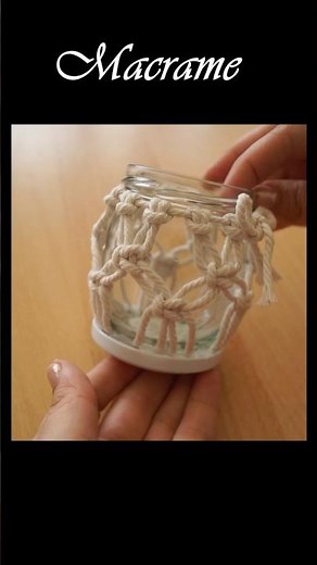 Makramee Windlicht 🕯️ Macrame candle jar cover 🕯️ макраме подсвечник