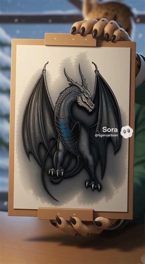 Гепардик рисует черного дракона | TigerandUnicorn 🐯🦄 #Гепардик_Гепардище #Рисование #Дракон #Гепард