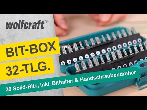 Bit Box, 32-Tlg.: 30 Solid-Bits inklusive Bithalter und Handschraubendreher | wolfcraft